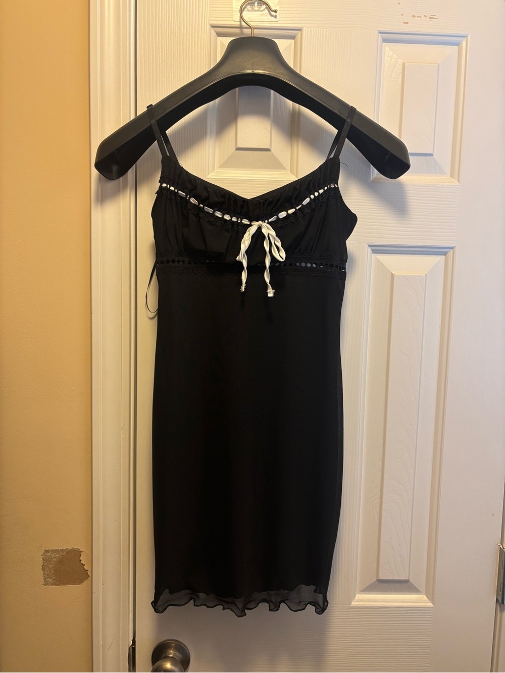 Charlotte Russe Black Mini Dress with White Tie